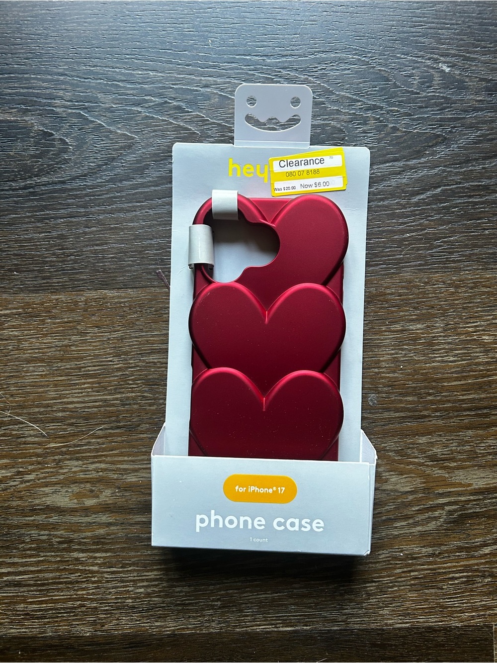 heyday Metallic Red Stacked Heart Phone Case